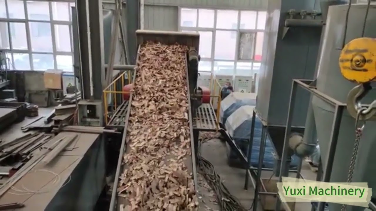 OCC paper dry pulping and cardboard recycling line working video