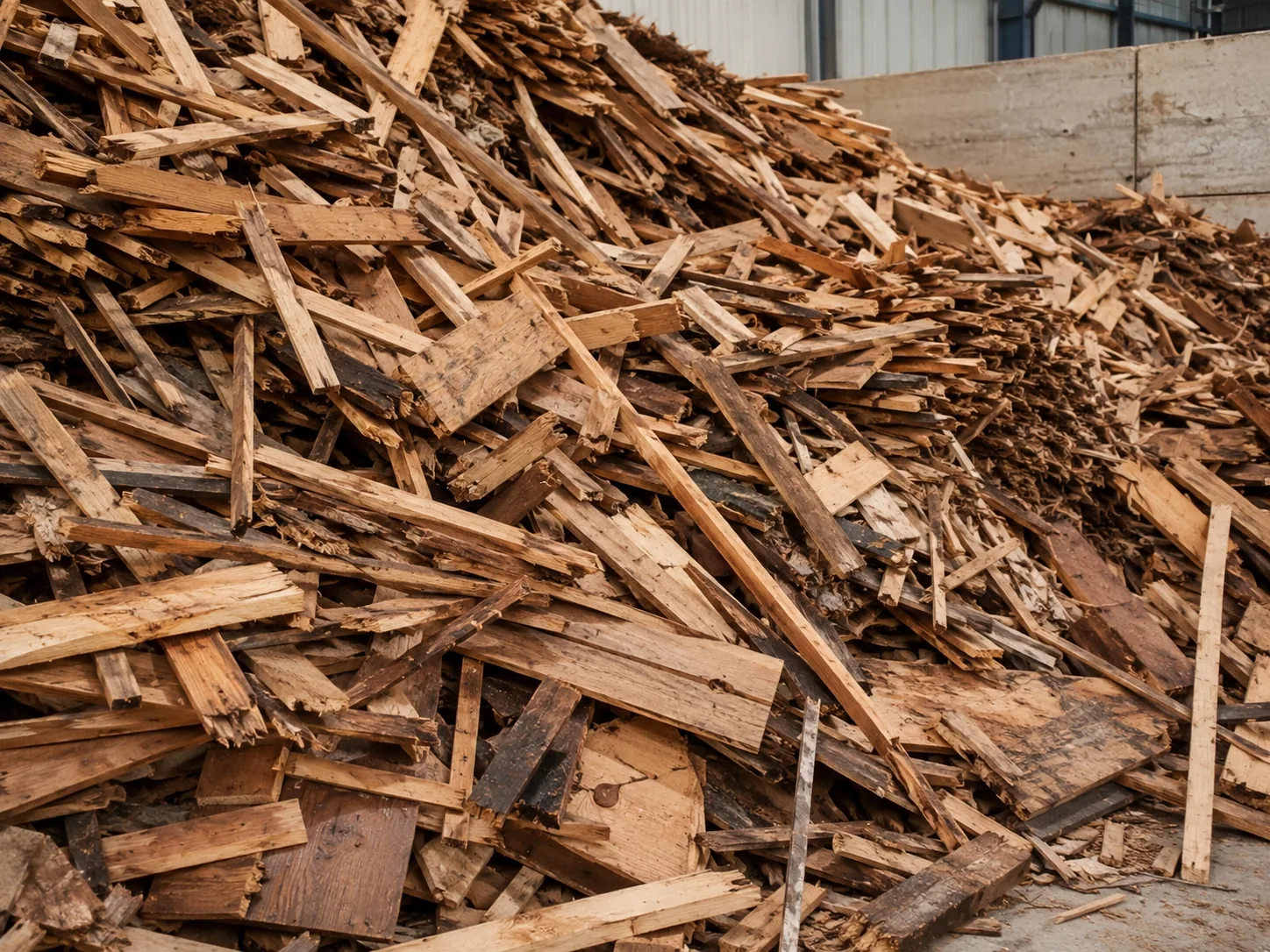 Mixed waste wood