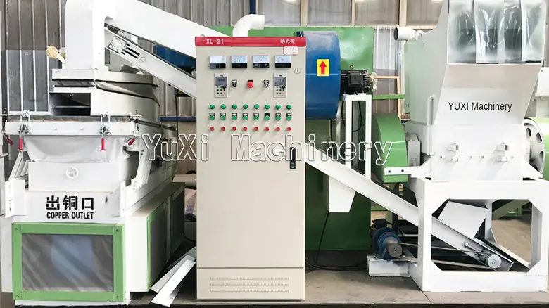 YUXI copper wire granulator machine YUXI copper wire granulator machine with control panel and copper outlet