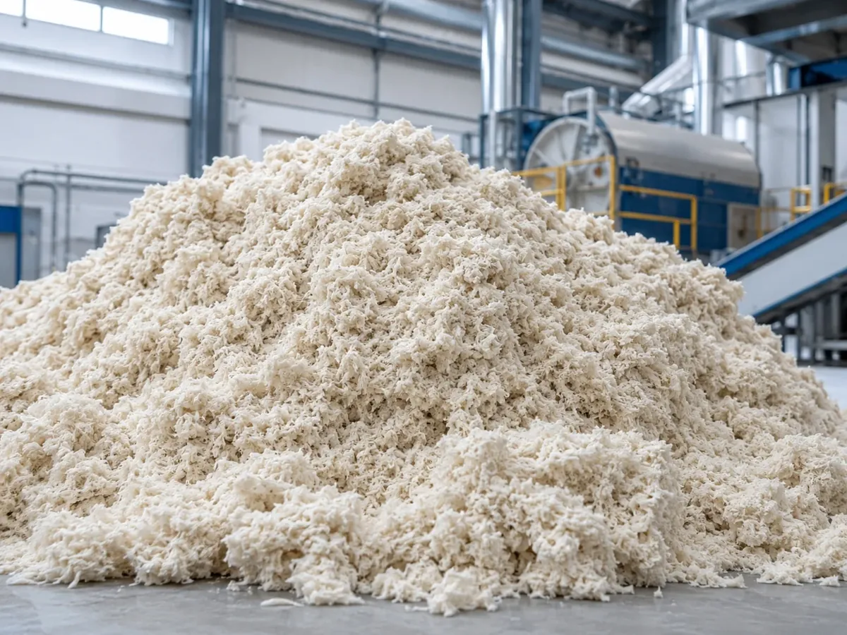 Loose recovered cellulose fiber from OCC dry pulping