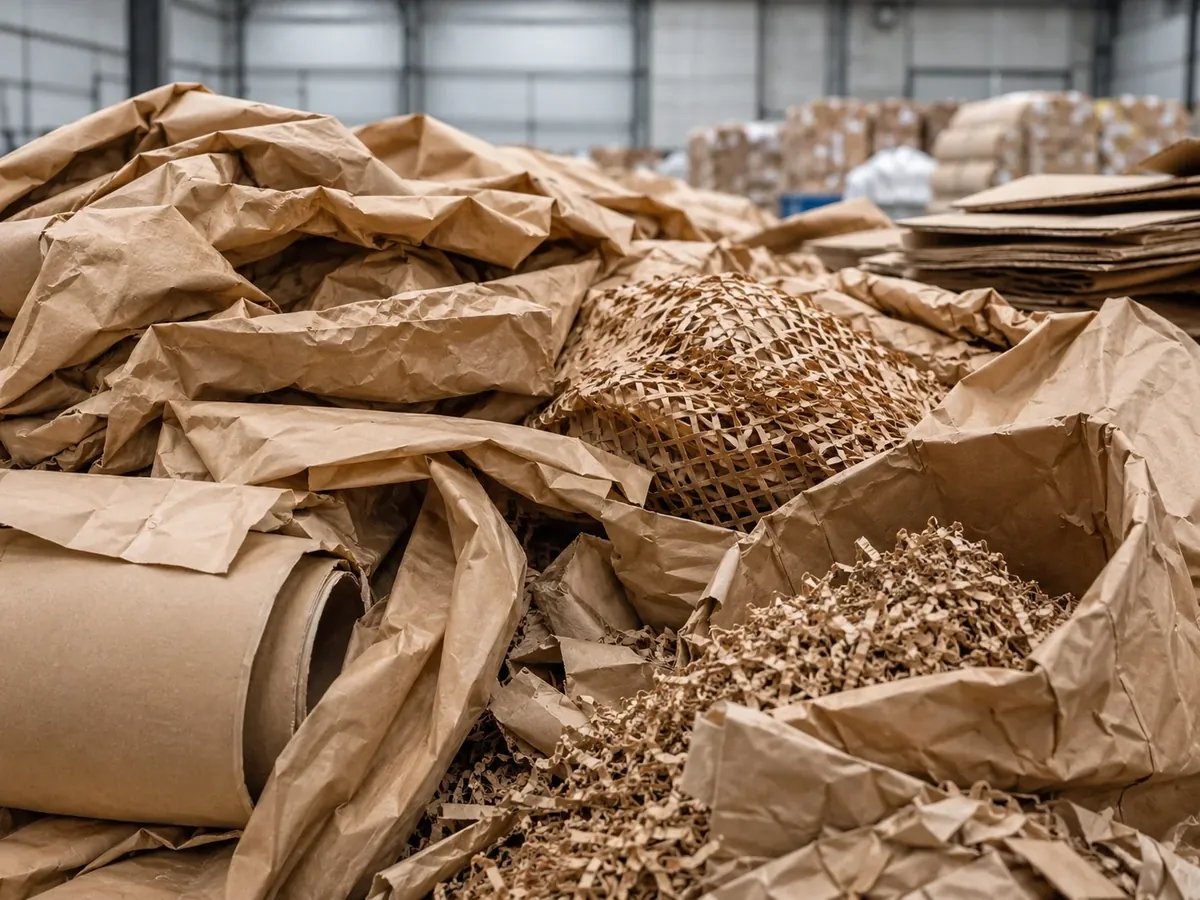 Kraft paper waste for fiber recovery
