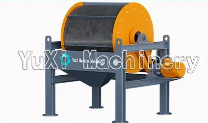 Drum magnetic separator for recovering ferrous metal from refrigerator scrap