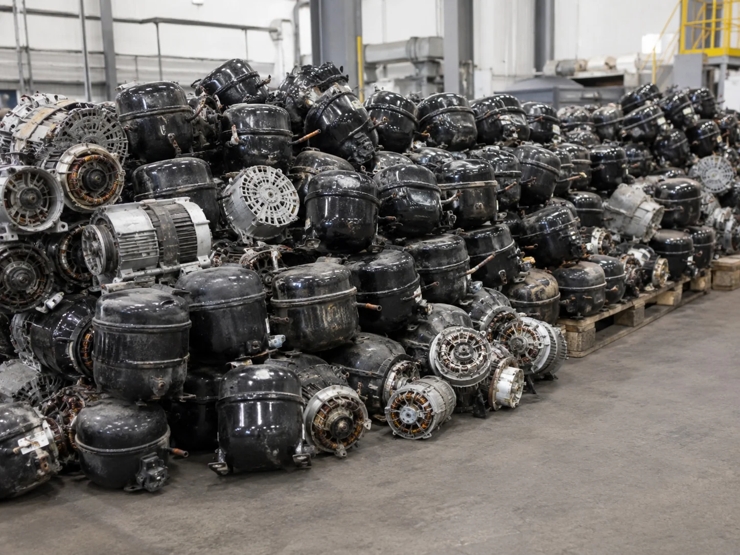 Compressor and motor parts from refrigerator recycling