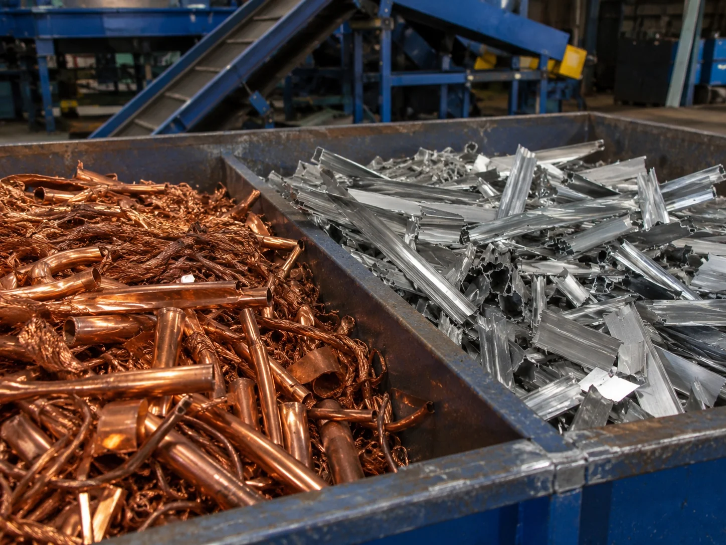 Copper and aluminum from appliance recycling
