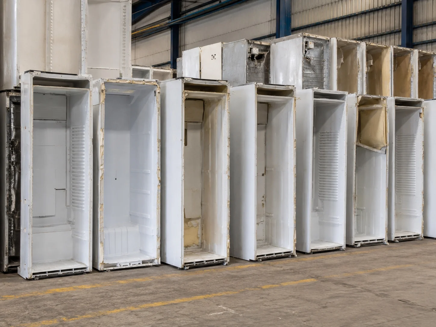 Refrigerator cabinet recycling