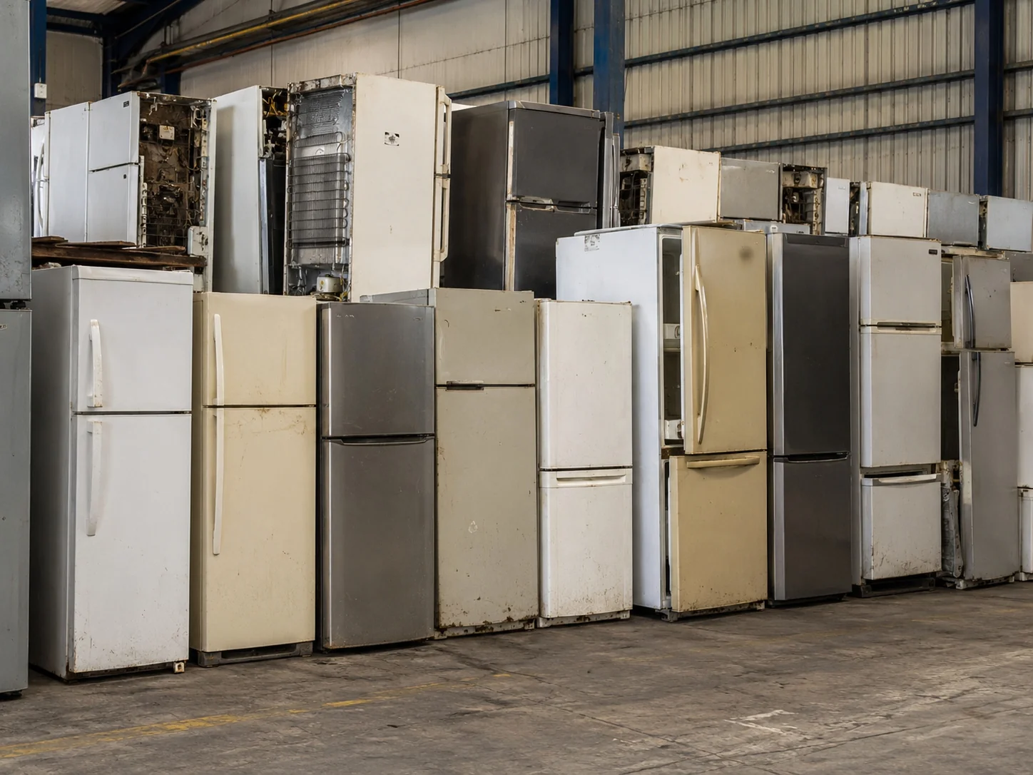 Waste refrigerator recycling