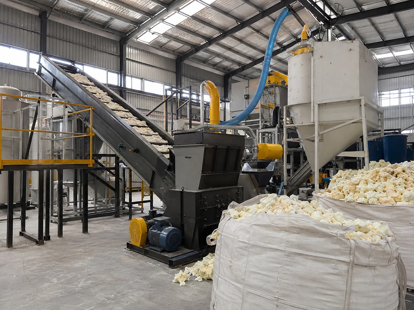 Foam separation project for refrigerator recycling