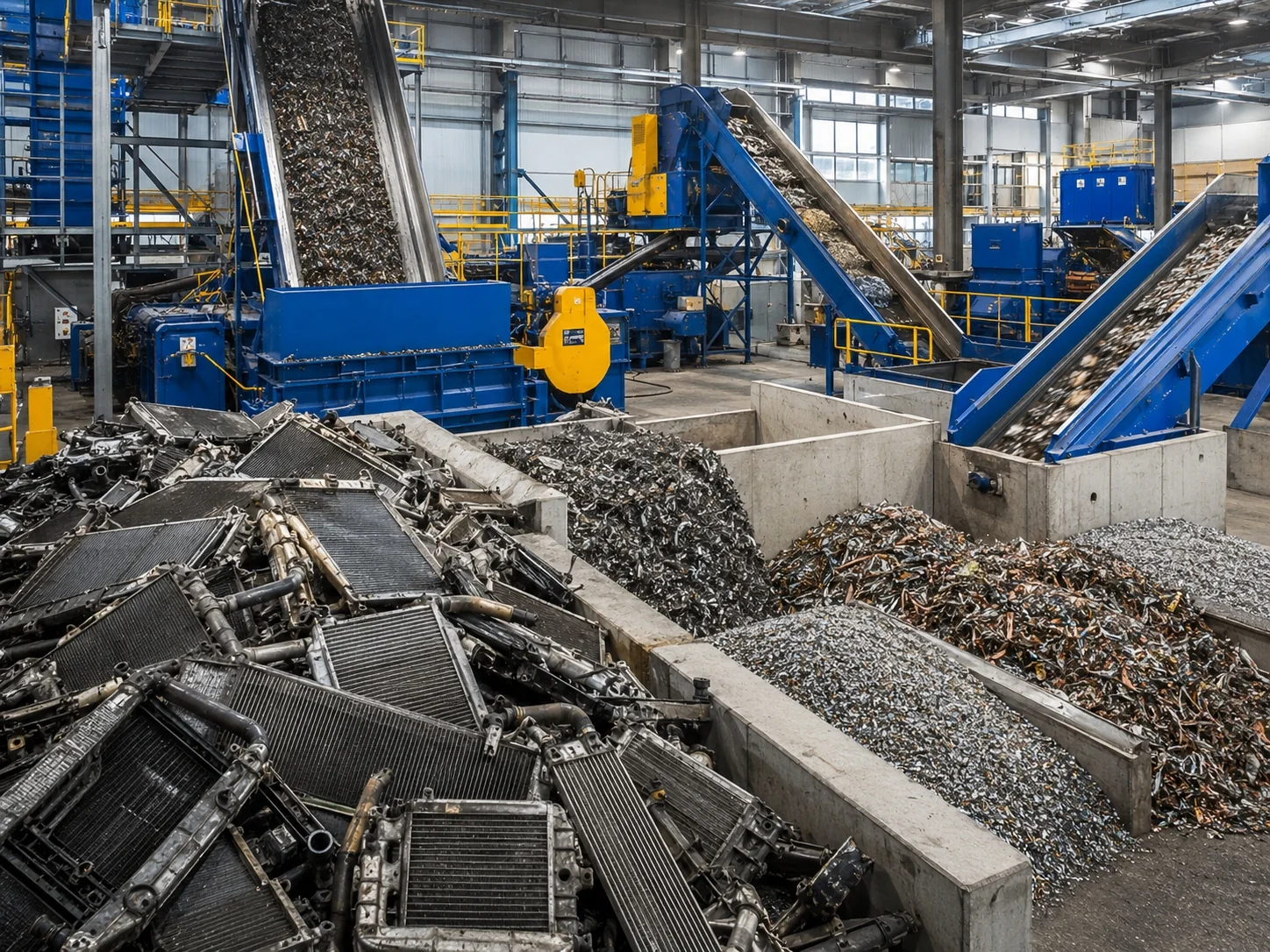 complete mixed radiator scrap recycling line