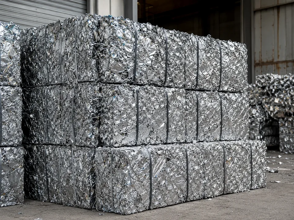 Dense aluminum UBC bales ready for storage and transport