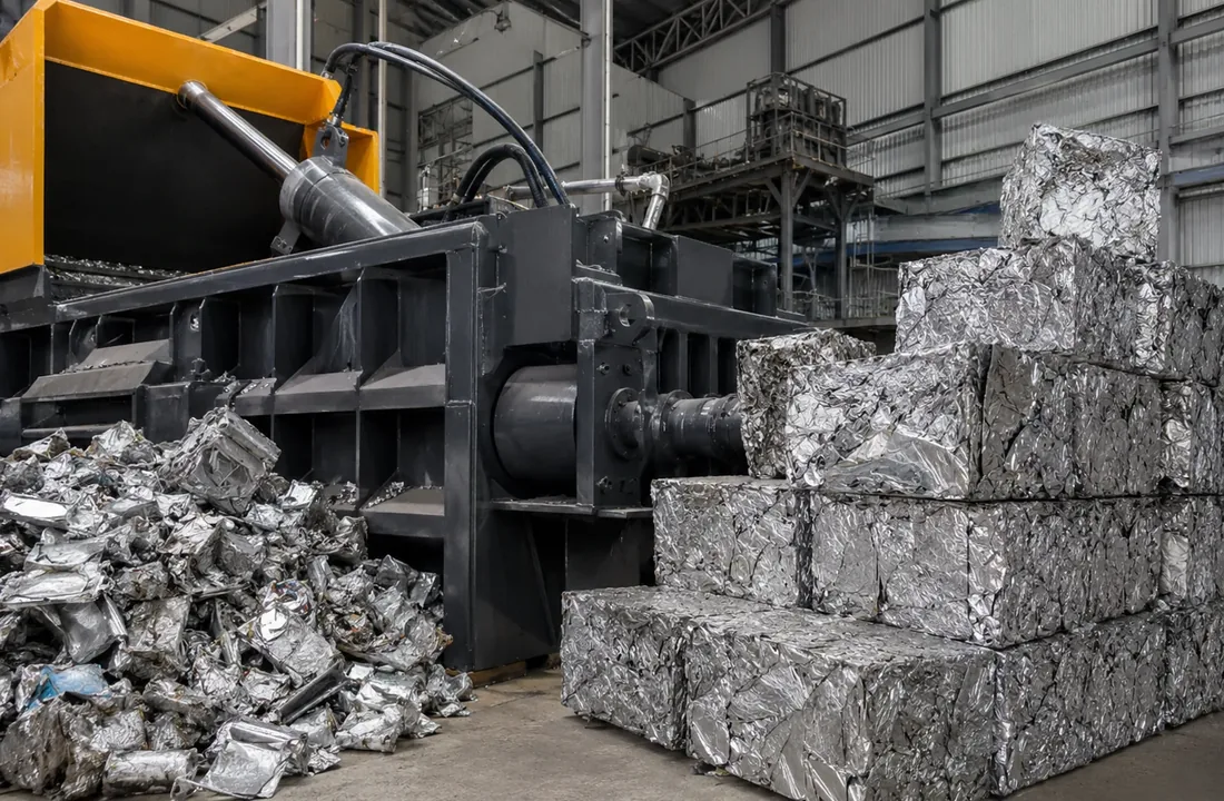 Aluminum can and light scrap baling project