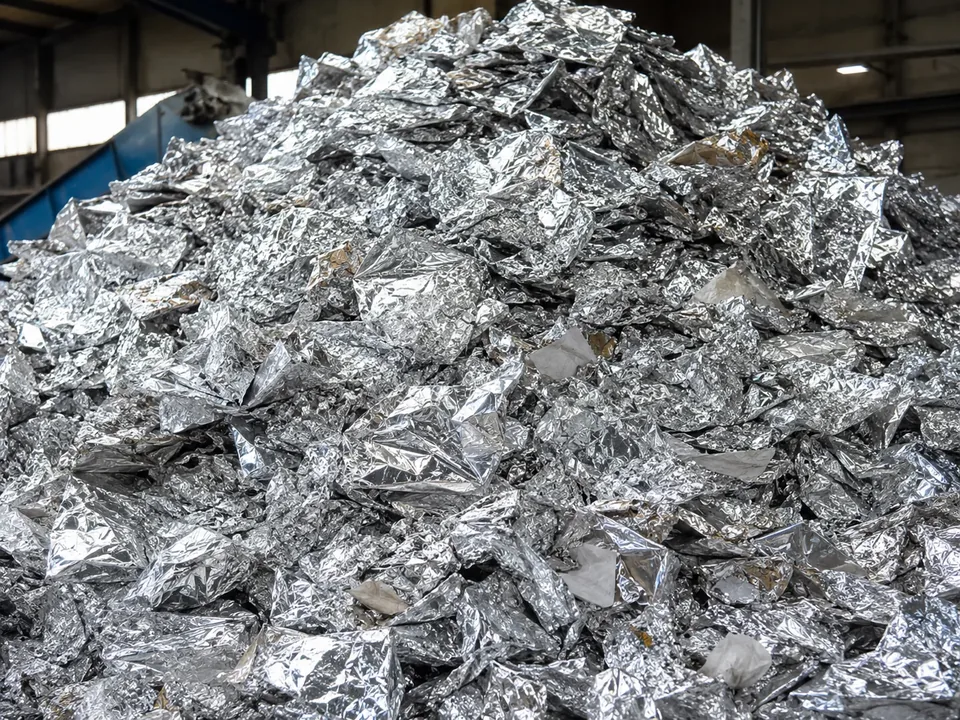 Light aluminum foil scrap for recycling