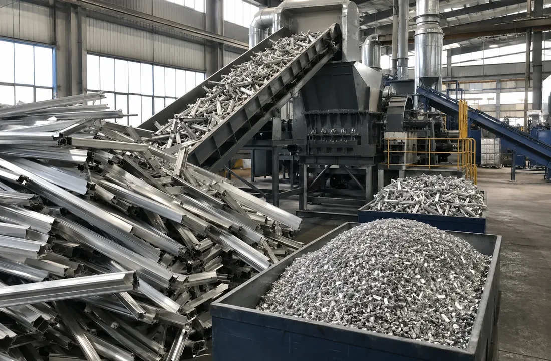 Aluminum profile shredding and sorting line project