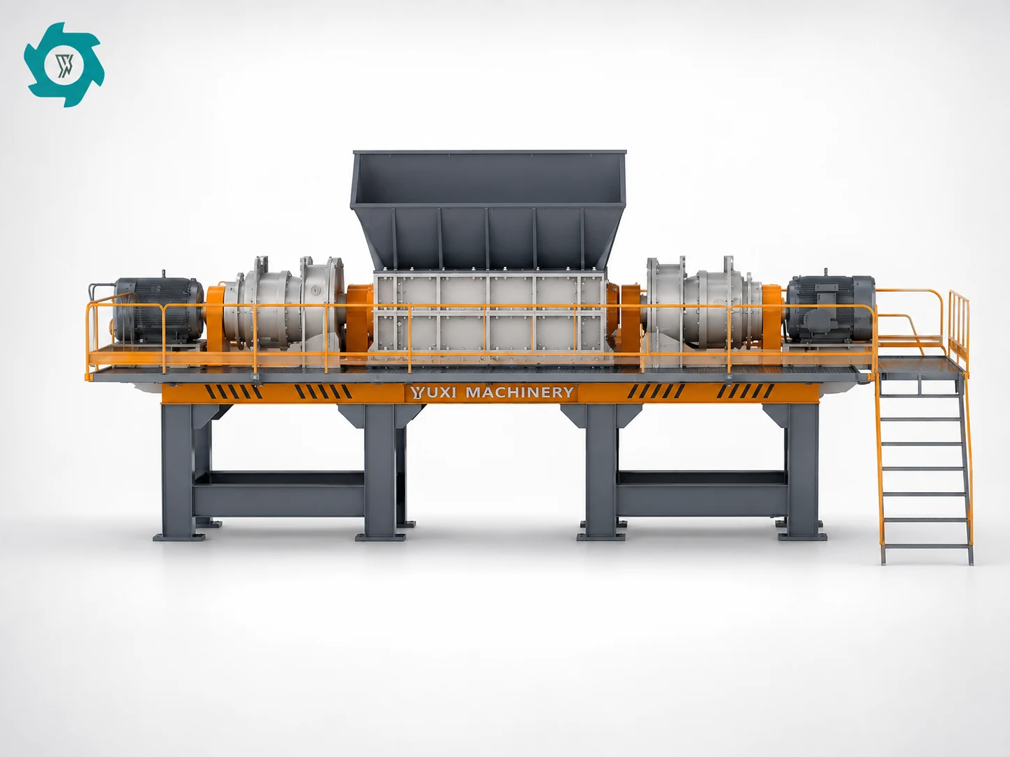 Double shaft shredder used in refrigerator cabinet recycling