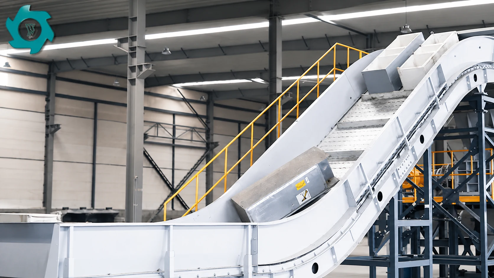 Refrigerator recycling conveyor showing the importance of stable line utilization
