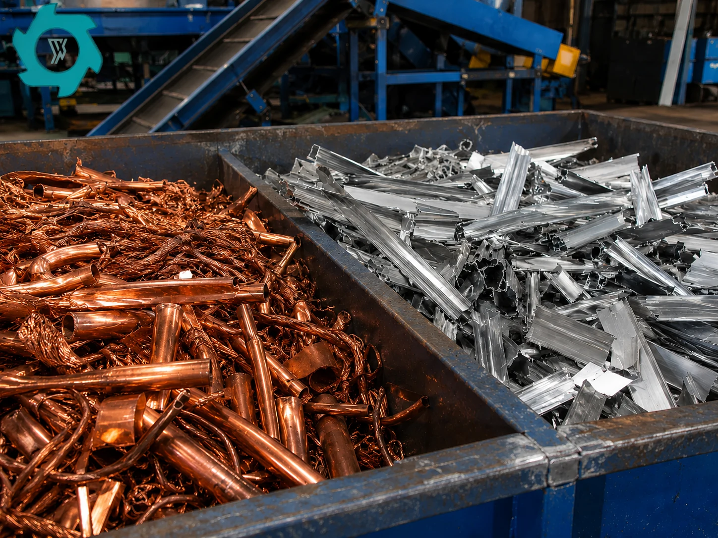 Recovered copper and aluminum fractions after appliance recycling