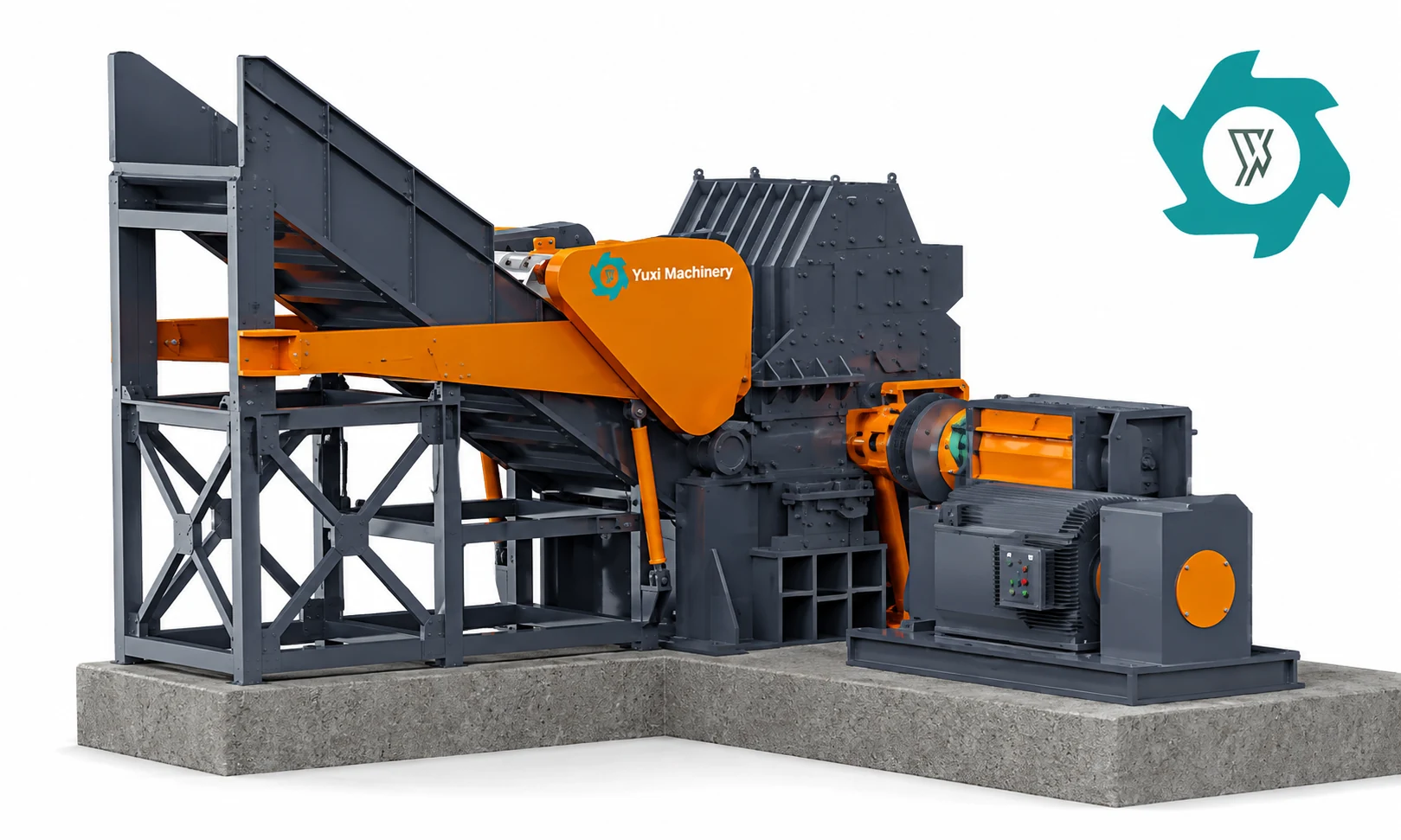 Secondary hammer metal crusher for refrigerator recycling material liberation